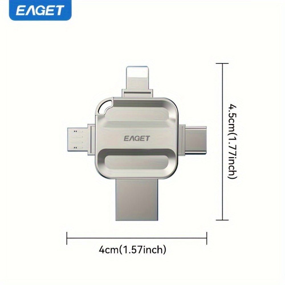USB Flash Drive EAGET I50 4-in-1 USB 3.0 Multi-Connector Memory Stick with 32GB to 256GB Options
