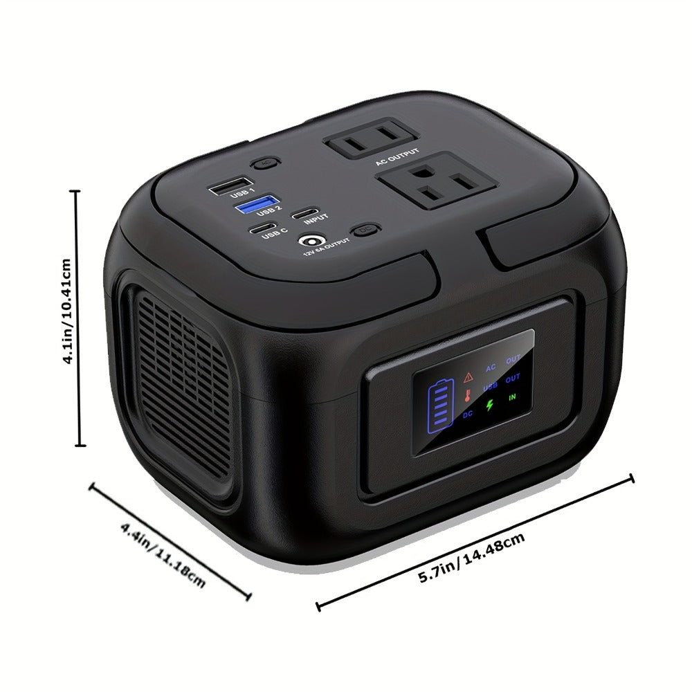 97.68Wh Portable Power Station 120W AC Outlet Power Bank with USB-A USB-C DC Outputs Battery Backup for Camping RV Emergency Home Use Travel