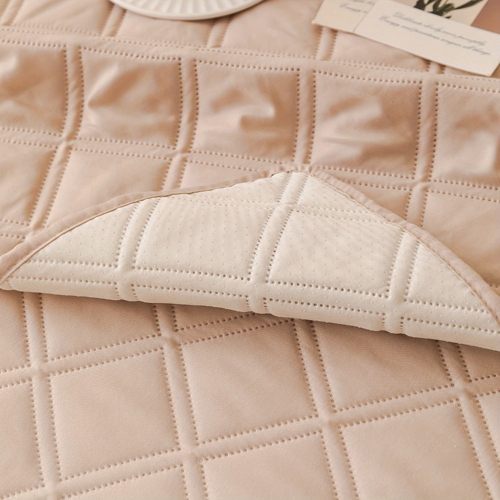 Sofa Cover Three-Piece Soundwave Embossed Set with Sofa Panel, Two Armrest Covers and Backing Mat