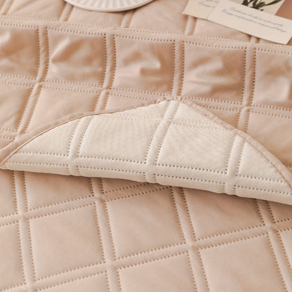 Sofa Cover Three-Piece Soundwave Embossed Set with Sofa Panel, Two Armrest Covers and Backing Mat