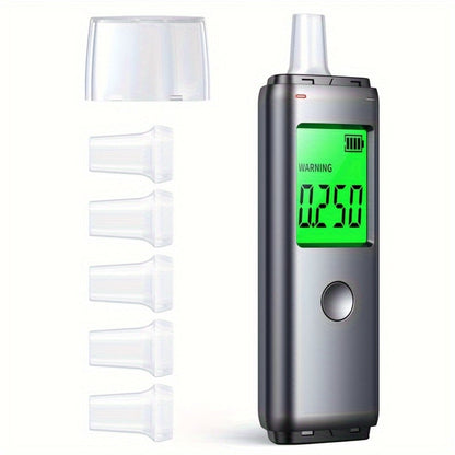 Breathalyzer Alcohol Tester 2-in-1 Rechargeable Dual Mode Blow Activated Digital BAC Tester for Entryways, Bedrooms and Living Spaces