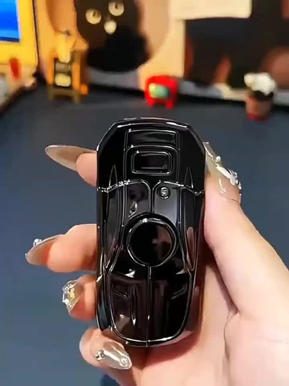 Foldable Race-Car-Style Butane Lighter with Rotating Grip and Black or Gold Checkout Options