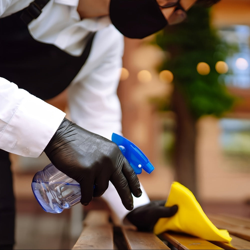 Black Nitrile Disposable Gloves in 100-Count Packs with 6 Mil Label and M, L or XL Size Options