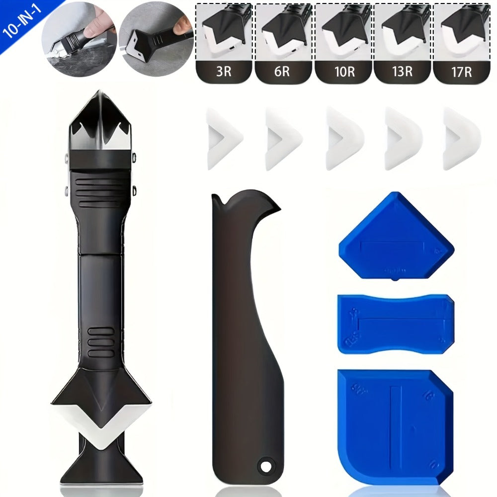 Grout Removal Tool Set 6-in-1 with 5 Replaceable Stainless Steel Blades – Multi-Function Tile Grout Scraper