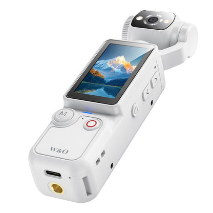 W&O 4K-Labeled Pocket Action Camera with 180-Degree Rotating Lens, 1.9-Inch Screen and 2000mAh Battery Marking