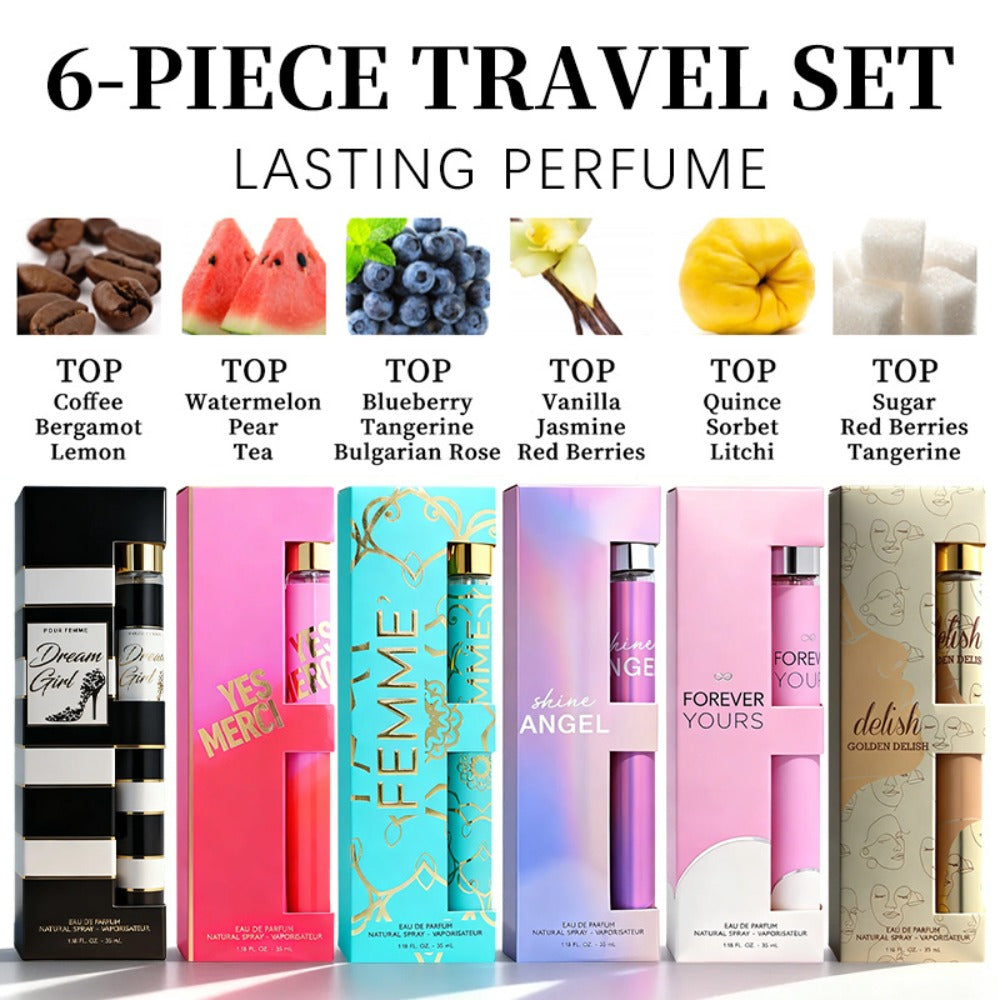 Women's Perfume Set Travel Size - 6 Piece Eau de Parfum Collection, Designer Fragrance Sampler Gift Set for Her