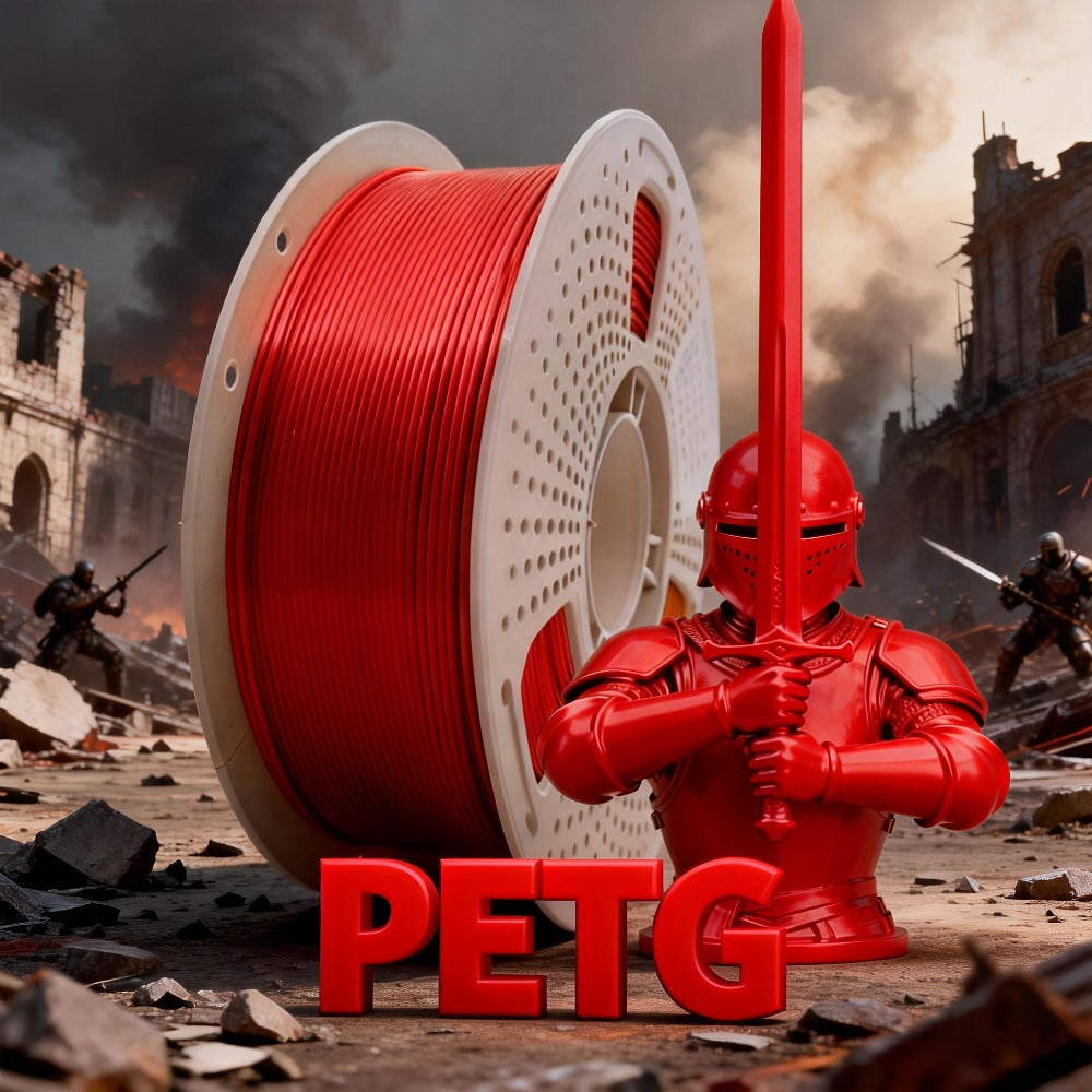 3D Printer Filament PETG 1.75mm 1kg Open-Rim Spool with Nine Solid, Metallic and Transparent Options