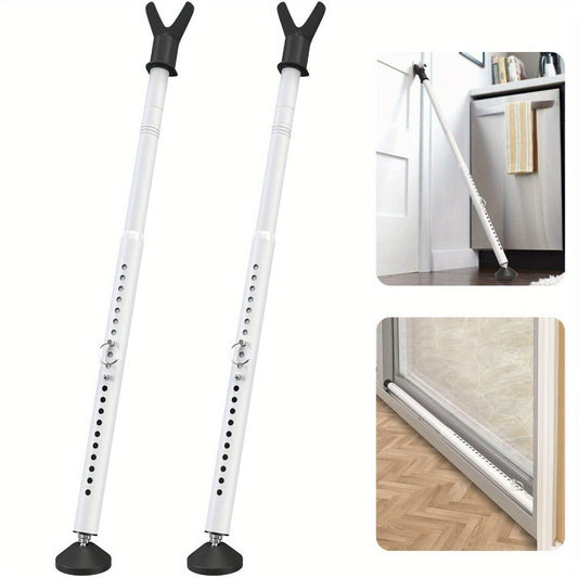 Door Security Bar Adjustable 28-45 Inch, Door Barricade Bar with Anti-Slip Base, Fits Standard & Sliding Doors