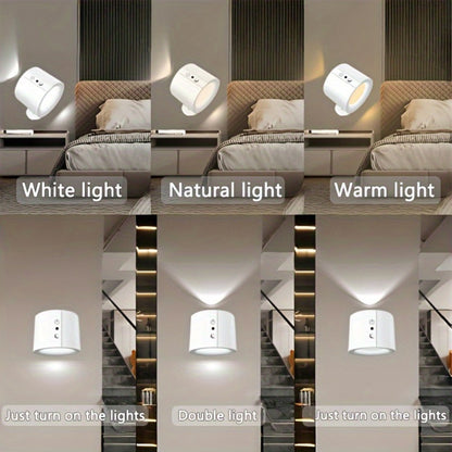 Rechargeable Magnetic LED Wall Sconce 360° Rotatable for an Everyday Personal Care Routine