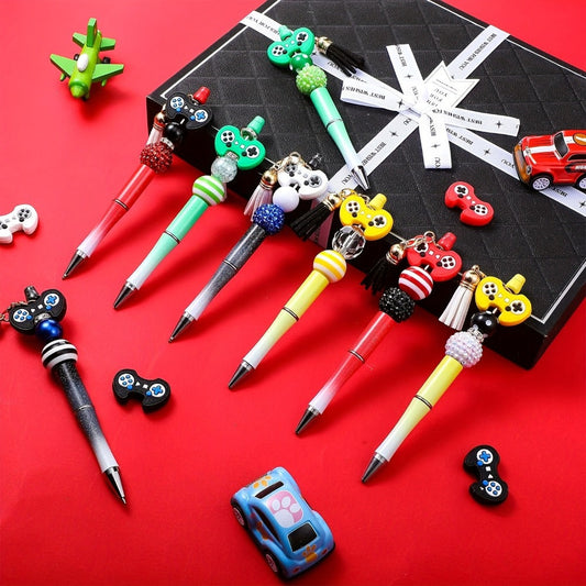 Beadable Pens Bulk 40/60pcs, DIY Bead Ballpoint Pens with Black Ink Shaft, Assorted Random Colors for DIY Crafts