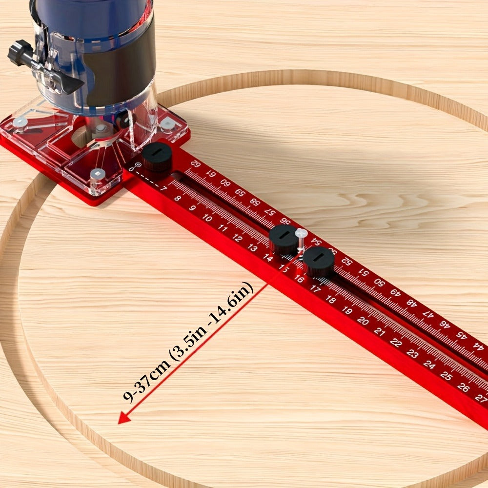 Router Circle Cutting Jig 3-in-1 Woodworking Milling Fixture Precision Circular Cut Guide with Adjustable Groove Bracket for Accurate