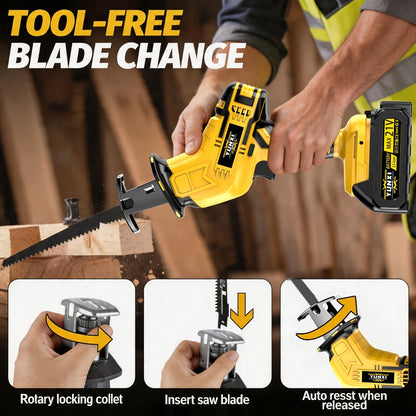 Cordless Reciprocating Saw - Electric Reciprocating Saw with Safety Lock, Large Battery & Charger