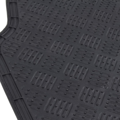Molded Car Floor Mats, Four-Piece Front and Rear Set in Seven Solid and Carbon-Look Color Options