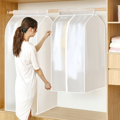 Garment Bag Clothes Dust Cover – Translucent PEVA Waterproof Hanging Storage Bag for Coat Dress Suit, Thickened Washable, Multiple Sizes