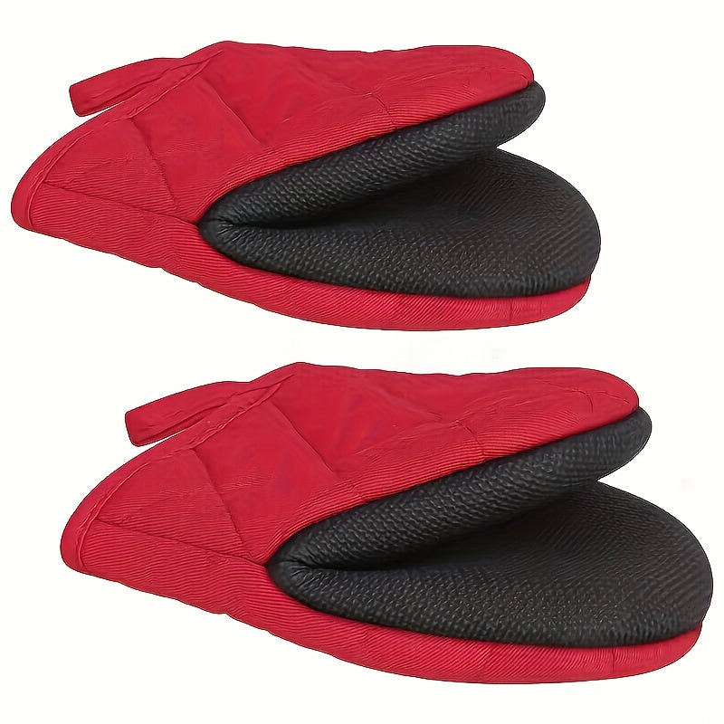 Oven Mitts 2 Pack Heat Resistant Kitchen Gloves – Multi-Ply Durable Cooking Baking Gloves Food for Grilling, Camping and Outdoor Meals