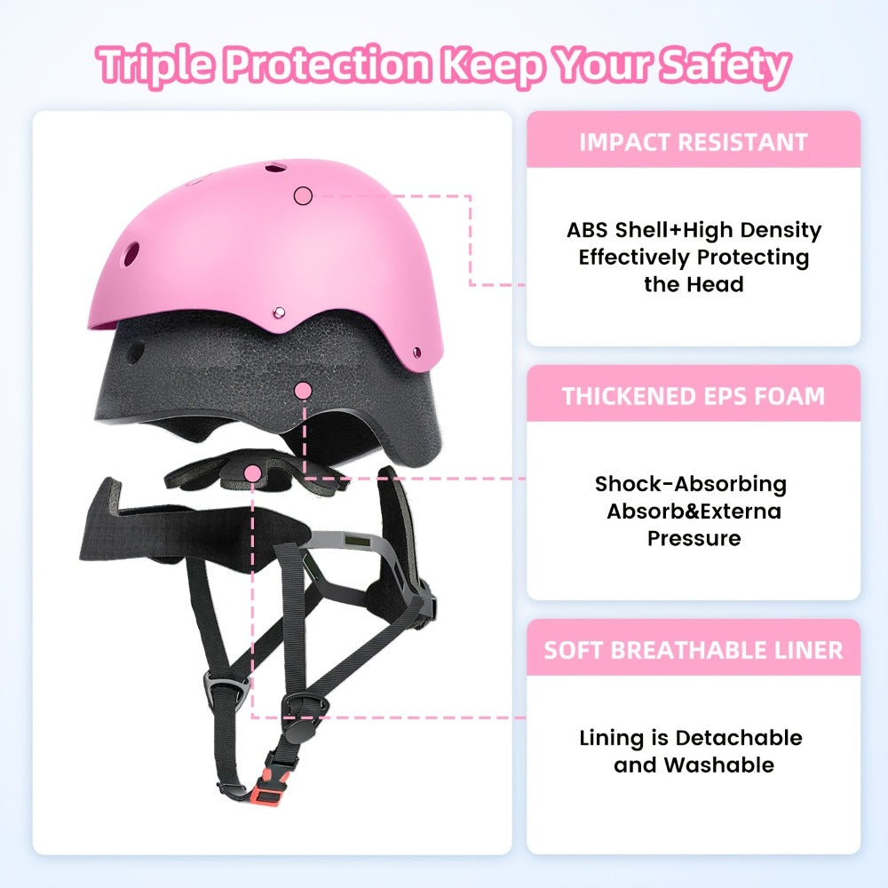 Kids Bike Helmet Adjustable XS Unisex Removable Liner Ventilation Matte with the Listed Color, Size or Set Options for Everyday Use
