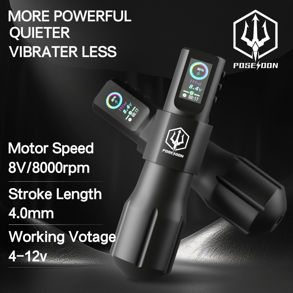 Professional Tattoo Machine Kit Wireless with LED Display - LTK08 Rotary Pen 20 Needles for Temporary Body Art, Festivals and Costumes