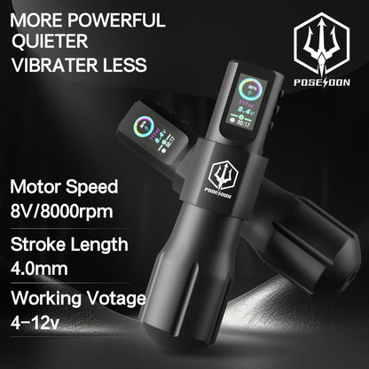 Professional Tattoo Machine Kit Wireless with LED Display - LTK08 Rotary Pen 20 Needles for Temporary Body Art, Festivals and Costumes