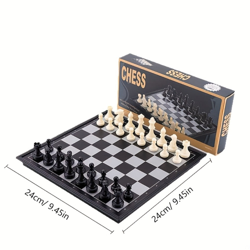 Magnetic Chess Set Folding Board 33 Pieces, 9.4 Inch Portable Travel Chess Game for Kids & Adults