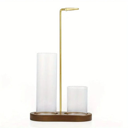 Glass Incense Burner 2-in-1 with Removable Ash Collector & Candle Holder, Incense Stick Holder for Meditation