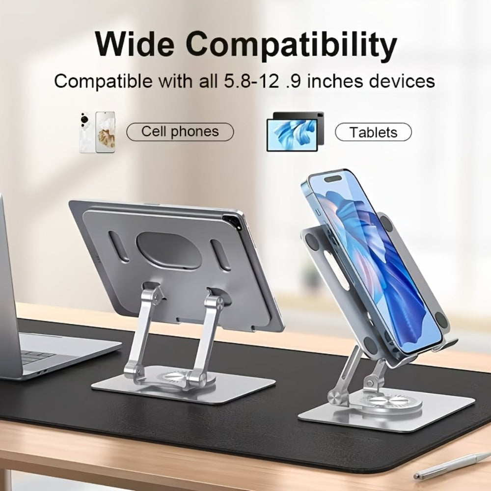 360 Degree Rotating Tablet Phone Stand Foldable, Portable Desktop Lazy Stand with Fast Heat Dissipation