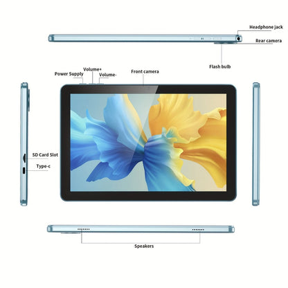 Android Tablet 10-Inch with Android 13, 6GB Advertised Memory, 32GB Internal Storage and Quad-Core CPU