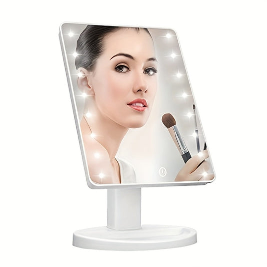 Lighted Vanity Mirror with 16 LED Bulbs, Hollywood Makeup Mirror, 180° Rotation, Touch Screen Brightness Control