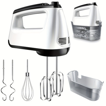 Electric Hand Mixer 6 Speed & Turbo with 5 Stainless Steel Accessories & Snap-On Storage Case