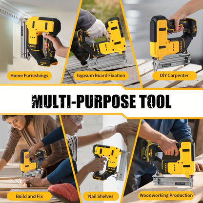 Cordless Brad Nailer and Stapler 2-in-1 Compatible with DEWALT 20V MAX Battery, Brushless Motor, Safety Lock