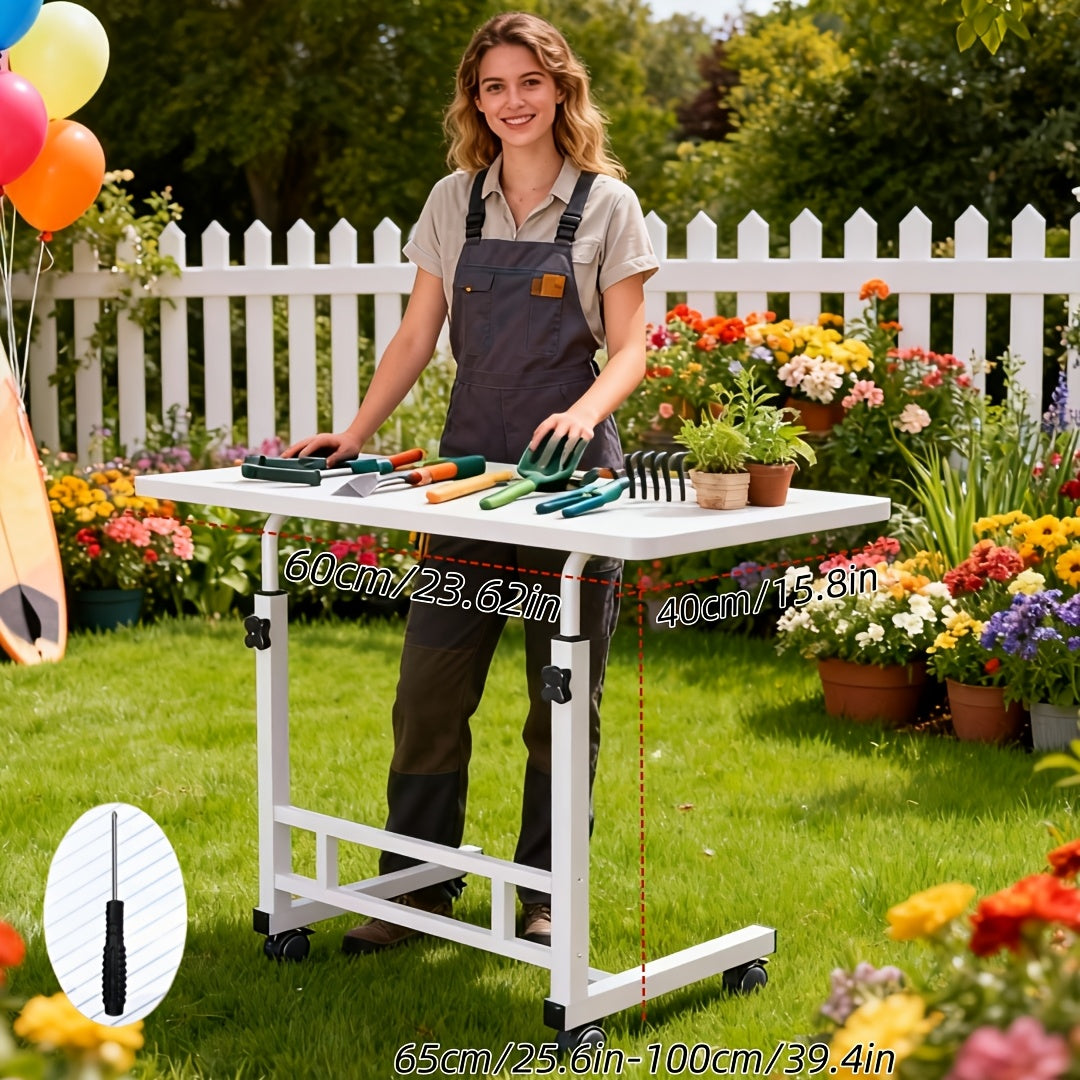 Garden Workbench, Adjustable Metal Potting Table Patio Outdoor Indoor for Garden, Patio and Yard Use
