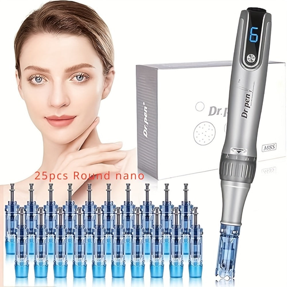 Dr. Pen M8S Microneedling Pen with 25Pcs Nano Cartridges for Entryways, Bedrooms and Living Spaces