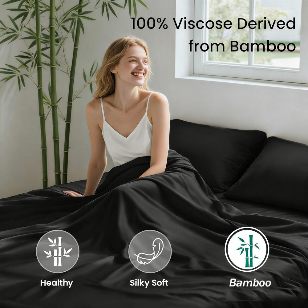 Viscose-from-Bamboo Sheet Set with 4- or 6-Piece Configurations, 11 Colors and 16-Inch Pocket Label