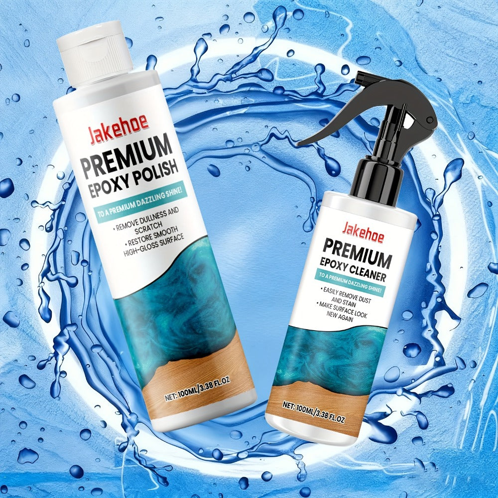 Epoxy Resin Polish & Cleaner 2pcs – Scratch Remover, High Gloss Restorer for Epoxy Surfaces