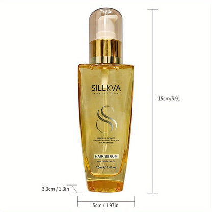 SILLKVA Argan Oil Liquid Hair Serum, Frizz Control & Flyaway Tamer, Smoothing Leave-In Treatment for Dry Damaged Hair