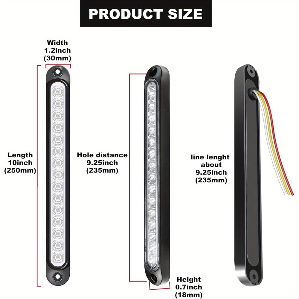 LED Trailer Marker Lights 4-Pack – 15 LED Stop Turn Signal Tail Light Bar for Truck, Semi, Boat Trailer & RV | Amber, Red, White