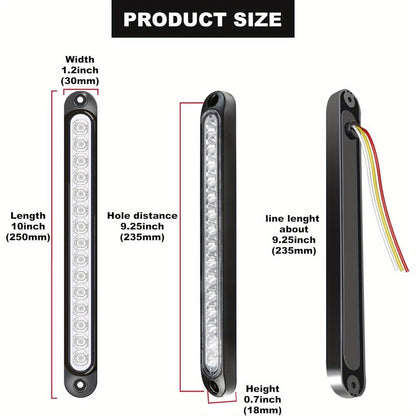 LED Trailer Marker Lights 4-Pack – 15 LED Stop Turn Signal Tail Light Bar for Truck, Semi, Boat Trailer & RV | Amber, Red, White