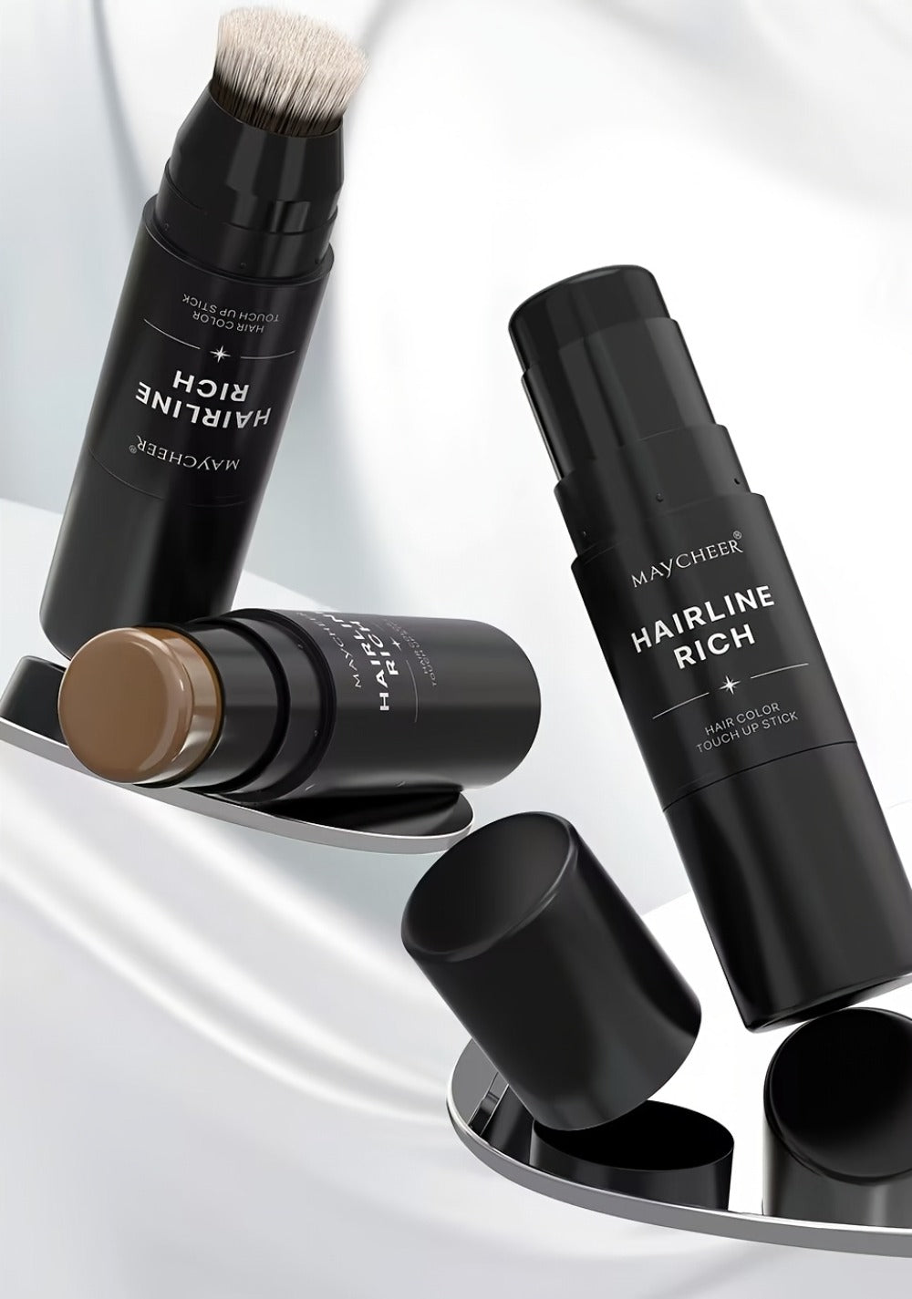 Root Touch-Up Hair Color Pen with Brush Applicator, Instant Gray & White Hair Coverage, Plant Squalane Nourishing Formula