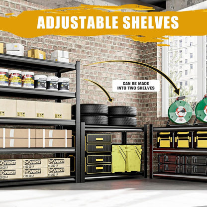 Garage Storage Shelves Adjustable Metal Shelving 72", Upgrade Double Layer Column Commercial Grade Utility Rack