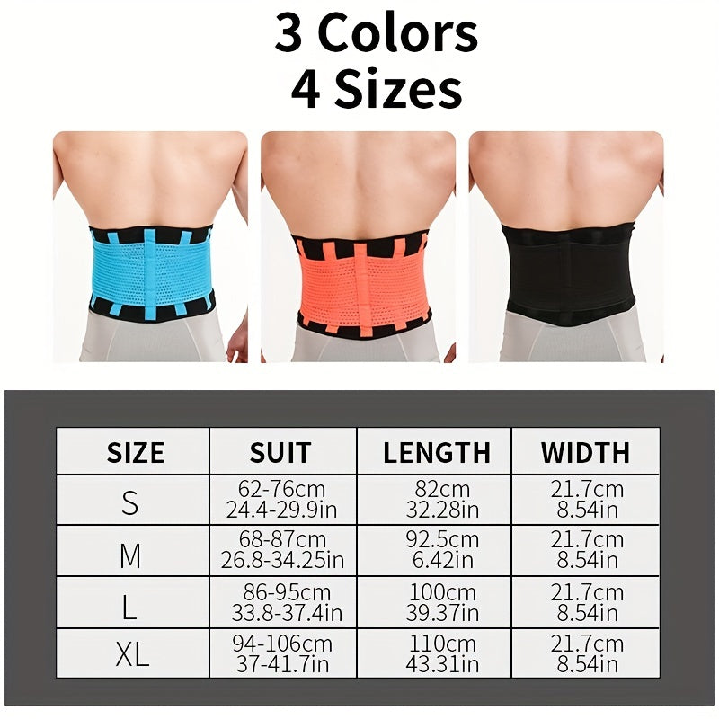 Weightlifting Belt for Men Women – Adjustable Gym Waist Support Belt with Hook-and-Loop Closure, Breathable Polyester Back Brace