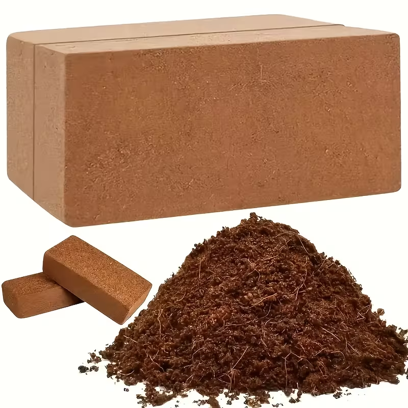 Coco Coir Bricks Natural Coconut Fiber Planting Soil | Compressed Coir Block Expands 6x for Hydroponics Potting Mix Garden Beds | 200g 400g