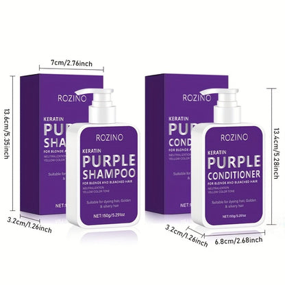 Purple Shampoo and Conditioner Set 2PCS for Blonde Silver Platinum Hair - Toning Brass & Yellow Neutralizer
