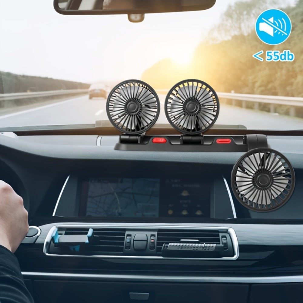 USB 3-Head Desk Fan Quiet Operation Adjustable Speed Powerful Efficient Cooling for Home for Home, Office and Desktop Air Circulation