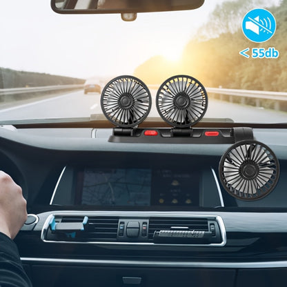 USB 3-Head Desk Fan Quiet Operation Adjustable Speed Powerful Efficient Cooling for Home for Home, Office and Desktop Air Circulation
