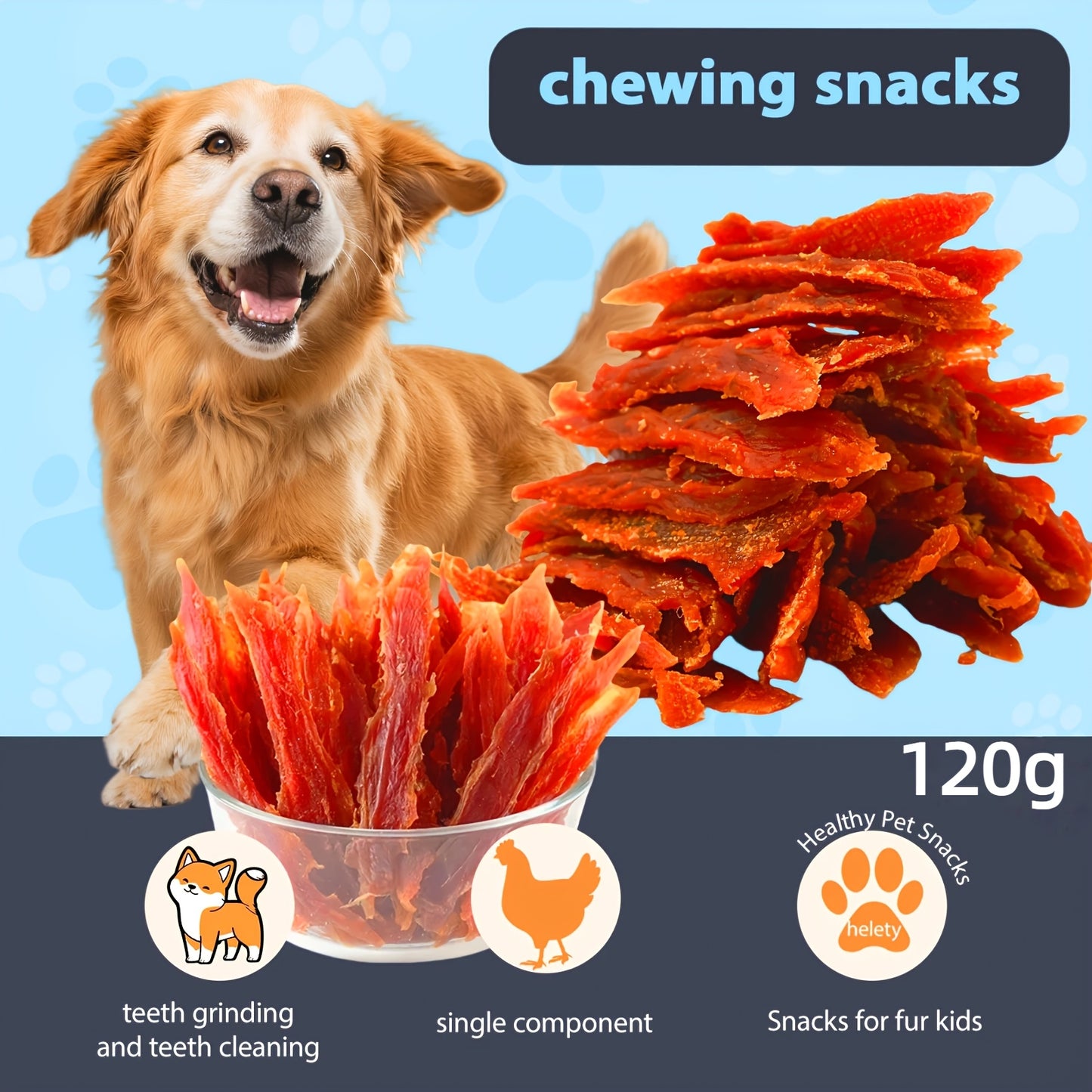 Mixed Flavor Dog Chews – Chicken Jerky & Duck Jerky Variety Pack, High Protein Low Fat Long-Lasting Training Reward Snacks