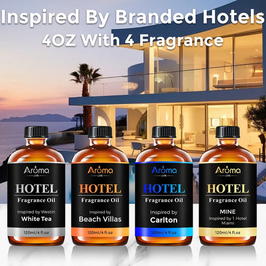 120ml Hotel-Style Fragrance Oil for Diffuser or Candle Projects in M Way, White Tea, Carlton or Beach Villas