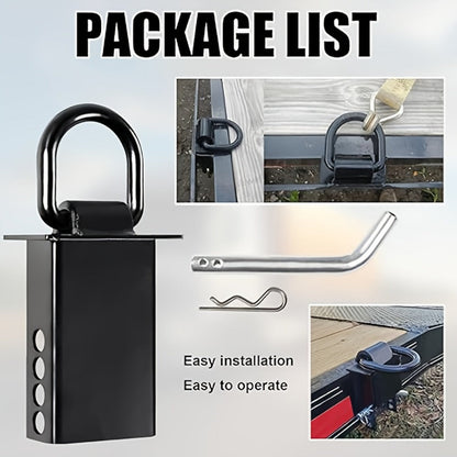 Stake Pocket D-Ring Tie Down 12, 000 lbs Breaking Load Heavy Duty Flatbed Truck Trailer Cargo Anchor – Adjustable 2"x4" Universal Fit