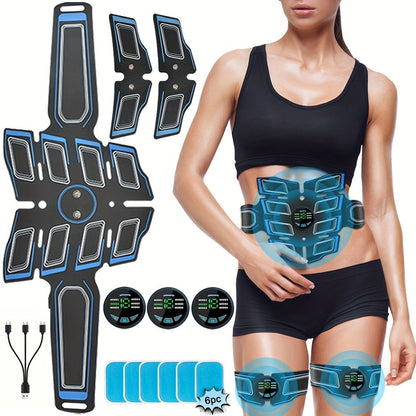 EMS Ab Training Band, Whole Body Electric Stimulator Belt for Abdominal Toning, Passive Workout During Reading