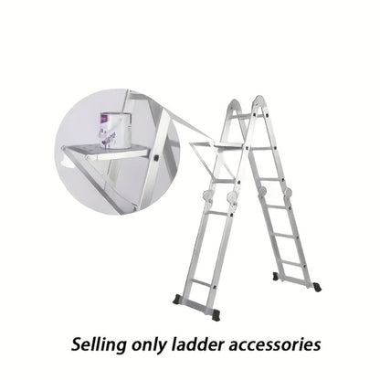 Ladder Platform Scaffold Board Work Tray Retractable Workstation Tool Tray Attachment for Extension Ladders Easy Install Silver
