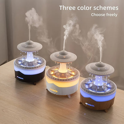 Raindrop Aroma Diffuser with Warm Center Light, Remote and Body-Button Controls in Black or White