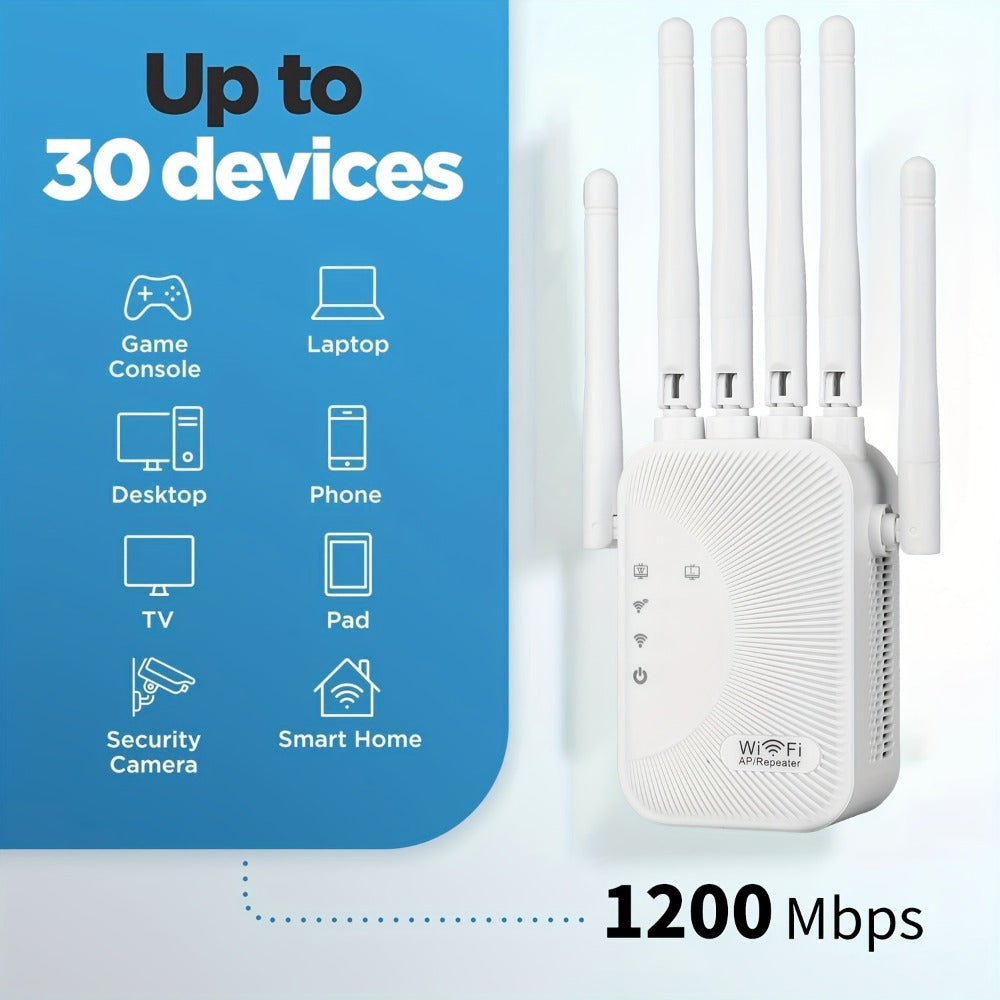 CP3600 WiFi Repeater Signal Booster 2.4GHz Wide Coverage, One-Button WPS Setup, Flexible Antenna Rotation
